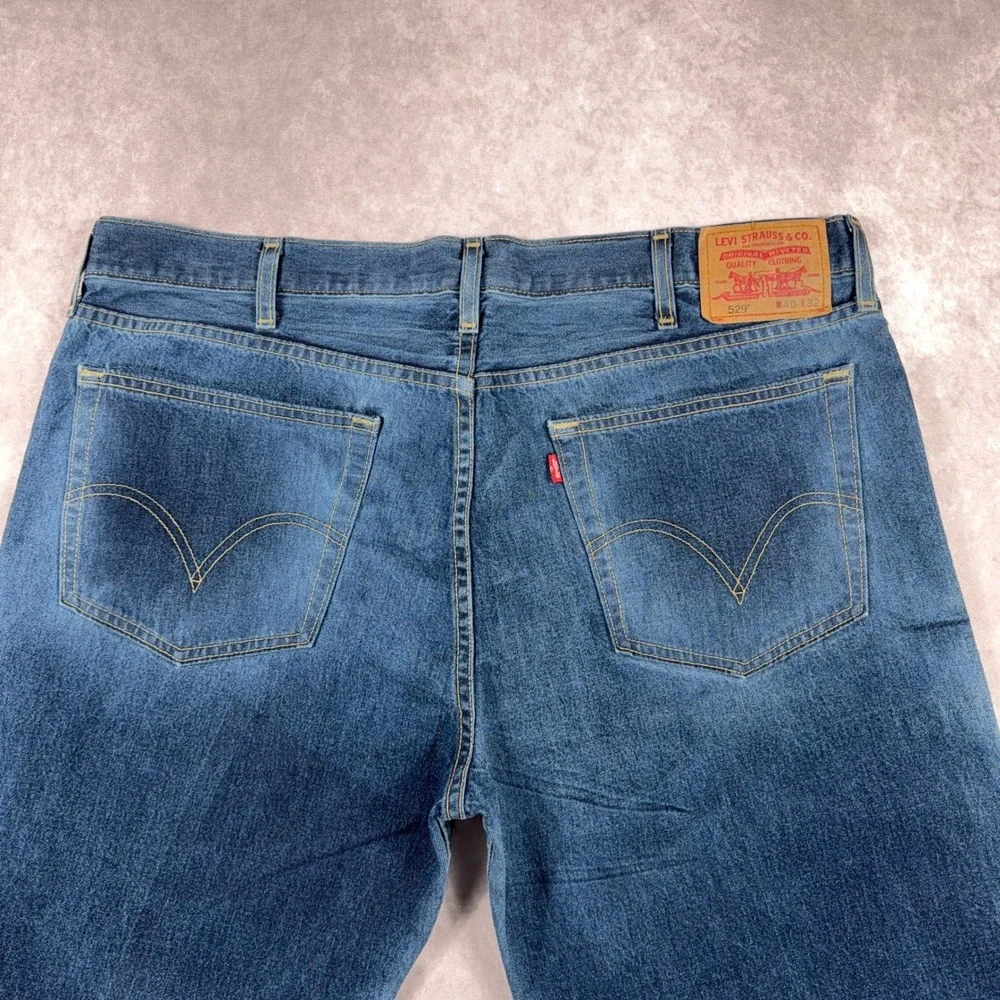 Vintag Levi's 529 Low Rise Straight Leg Jeans 40 x 32‎ Blue Denim